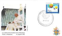 POLOGNE   CATHOLIQUE VOYAGE  PAPE  JEAN PAUL II   Pope John Paul II Papst Johannes Paul II  PAPA Jonas Paulius II - Cartas & Documentos