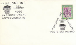 SAN MARINO 1969 1° SALONE INTERNAZIONALE ANTIQUARIATO - Storia Postale