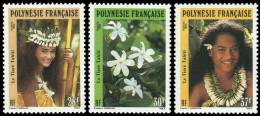 Polynésie 1990 - Le Tiaré Tahiti, Fleurs - 3val Neuf // Mnh - Unused Stamps