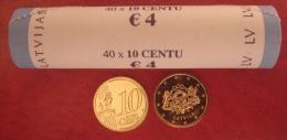 Latvia / Lettonia / Lettland   2014 EURO COIN  40 X 10 Euro Cents Bank Roll - UNC - Lettland