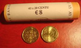 Latvia / Lettonia / Lettland   2014 EURO COIN  40 X 20 Euro Cents Bank Roll - UNC - Latvia