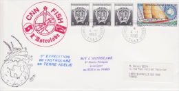 DUMONT D'URVILLE  4-1-1993 (PLIS  ANTARCTIQUE  5IEME EXPEDITION DE L'ASTROLABE) - Covers & Documents