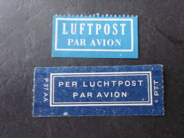 étiquettes Postales Par Avion By Air Mail -corréos Aéro Per Via Aéra Mit Luftpost Document  Poste:Allemagne Deutschland - Sonstige & Ohne Zuordnung