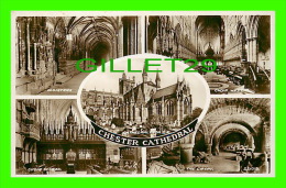 CHESTER, UK - 5 MULTIVUES - VALENTINE'S POST CARD - CATHEDRAL, COISTERS, CHOIR SCREEN, CHOIR WEST, CRYPT - - Chester