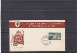 Avions  - Ponts - Exposition Philatélique - Yougoslavie - Document De 1951 - Briefe U. Dokumente