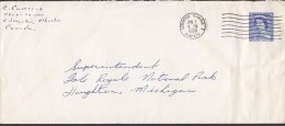 Canada Postal Stationery Ganzsache Entier EDMONTON TERMINAL 1958 Cover Lettre HOUGHTON Michigan USA Queen Elizabeth II. - 1953-.... Reign Of Elizabeth II