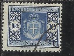 ITALIA REGNO ITALY KINGDOM 1945 LUOGOTENENZA SEGNATASSE TAXES TASSE RUOTA LIRE 10 TIMBRATO USED - Postage Due