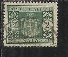 ITALY KINGDOM ITALIA REGNO 1945 LUOGOTENENZA SEGNATASSE TAXES TASSE FILIGRANA RUOTA LIRE 2 USED - Taxe