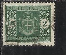 ITALY KINGDOM ITALIA REGNO 1945 LUOGOTENENZA SEGNATASSE TAXES TASSE FILIGRANA RUOTA LIRE 2 USED - Taxe