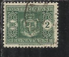 ITALY KINGDOM ITALIA REGNO 1945 LUOGOTENENZA SEGNATASSE TAXES TASSE FILIGRANA RUOTA LIRE 2 USED - Taxe