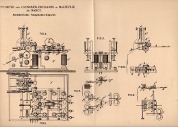 Original Patentschrift - F. Meyer , Glossinde - Decharme Dans Malzéville , 1886, Appareil De Télégraphie , Telegraphy !! - Machines