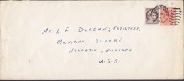 Canada Uprated Postal Stationery Ganzsache Entier COPPER CLIFF 1954 Cover Lettre To HOUGHTON Michigan USA King George VI - 1903-1954 Reyes