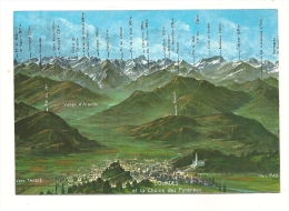 Cp, Carte Géographique, Souvenir De Lourdes Et De La Chaine Des Pyrénées, écrite - Carte Geografiche