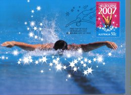 (801) Australia Maximum Postcard - Melbourne FINA World Championship Swimming Competition - Natation