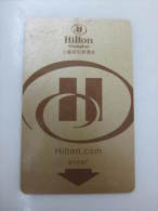 China Hotel Key Card, Hilton Shanghai(Tennis Master Cup Official Hotel),wth A Small Scratch) - Sin Clasificación