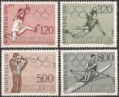 # JUGOSLAVIA YUGOSLAVIA - 1976 - Montreal Rowing Handball Jump  4 Stamps Set MNH - Ongebruikt