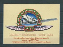 NEDERLAND 1/02/1984 1er VOL KLM AMSTERDAM-MELBOURNE - Storia Postale