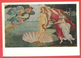 139007 / Italian Art Sandro Botticelli - The Birth Of Venus, LONG HAIR NUDE Flying WOMAN MAN - Publ. Russia Russie - Geburt