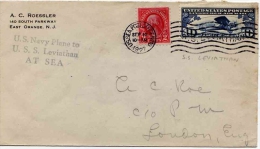 WHALE Baleine Wal USS LEVIATHAN USA Postmark Cancellation Sept 10 1927 - Whales