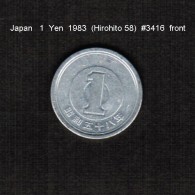 JAPAN    1  YEN   1983  (HIROHITO 58---SHOWA PERIOD)  (Y # 74) - Japon