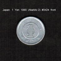 JAPAN    1  YEN   1990  (AKIHITO 2---HEISEI PERIOD)  (Y # 95.2) - Japón