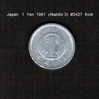 JAPAN    1  YEN   1991  (AKIHITO 3---HEISEI PERIOD)  (Y # 95.2) - Japan