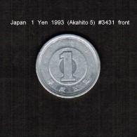 JAPAN    1  YEN   1993  (AKIHITO 5-HEISEI PERIOD)  (Y # 95.2) - Japan