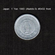 JAPAN    1  YEN   1993  (AKIHITO 5-HEISEI PERIOD)  (Y # 95.2) - Japón