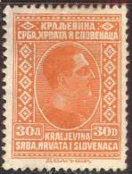 YUGOSLAVIA - JUGOSLAVIA - King  ALEXANDAR  - 30 Din - **MNH - 1927 - Ungebraucht