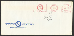 Israel EMA Cachet Rouge Contre Le Tabac Cancer 1990 Meter Stamp Against Tobacco - Tobacco