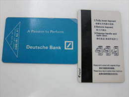 China Hotel  Key Card,A Passion To Perform Deutsche Bank(corner Damaged) - Unclassified