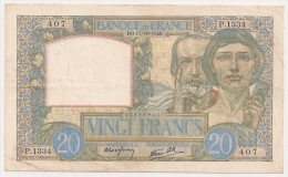 20 FRANCS SCIENCE ET TRAVAIL  17.10.40 - 20 F 1939-1942 ''Science Et Travail''