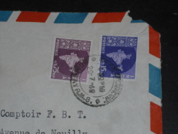 LETTRE INDE INDIA AVEC YT 100B ET 104 - CARTE - - Briefe U. Dokumente