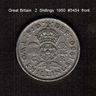 GREAT BRITAIN    2  SHILLINGS   1950  (KM # 878) - J. 1 Florin / 2 Schillings