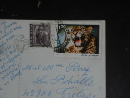 LETTRE INDE INDIA AVEC YT 227A ET 496 - HOTEL DES POSTES CALCUTTA - PANTHERE LEOPARD - CPM TEMPLE DE MYLAPORE MADRAS - - Covers & Documents