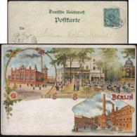 Allemagne 1898. Entier Postal TSC, Salutations De La Brasserie Happoldts à Berlin. Houblon Et Usine Fumante. Chopes, Fût - Bières