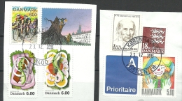 DENMARK Dänemark Danmark Cut Outs With Nice Stamps Europa CEPT Circus 2002 Etc - Usado