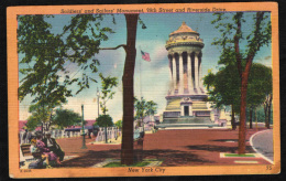 NEW YORK - 1951 - SOLDIERS' AND SAILORS' MONUMENT, 99TH STREET AND RIVERSIDE DRIVE - SENT TO ITALY - Other Monuments & Buildings