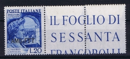 Italy  AMG FTT, Sa 55, Mi 78 MNH/**, Hinged At Label, Signiert / Signed / Approvato Müller – Basel - Neufs