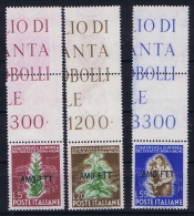 Italy  AMG FTT, Sa 84-86, Mi 115-117 MNH/** - Neufs