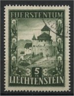 LIECHTENSTEIN, 5 FRANCS VADUZ CASTLE 1952, USED - Gebraucht