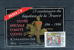 VIN ET PHILATELIE - (Etiquettes Légèrement Collées Sur Page D´expo) - Stamps