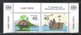CC - CABO VERDE Columbus , Serie N. 613/614 + BF ***  MNH . COLOMBO E AMERICA - Christoffel Columbus