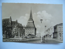 Germany: Rostock Am Steintor, Straßenbahn - Old Tramway, People, Traffic - 1962 Unused, Small Format - Rostock