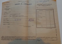 92 LE LANDY CHEMIN DE FER DU NORD DEMANDE DE COMBUSTIBLES CHARBON TRAIN LOCOMOTIVE SNCF  1930 - Matériel Et Accessoires