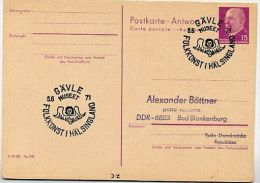 FOLKKONST GÄVLE 1971 Auf  DDR  P78 A Antwort-Postkarte - Otros & Sin Clasificación