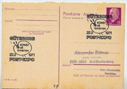 KONST På FRIMÄRKEN Göteborg 1971 Auf DDR P78A Antwort-Postkarte - Other & Unclassified