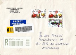 Austria 2007 Wien Tulips ATM Barcoded Registered Cover - Frankeermachines (EMA)
