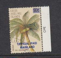 COCOS KEELING ISLANDS - 1991 -OFFICIAL PAID MAILAND 3C ON 90C FINE USED, SG CATALOGUE &pound;90 - Cocos (Keeling) Islands