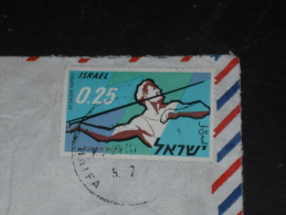 LETTRE ISRAEL AVEC YT 199 - SPORT ATHLETISME JAVELOT - - Lettres & Documents